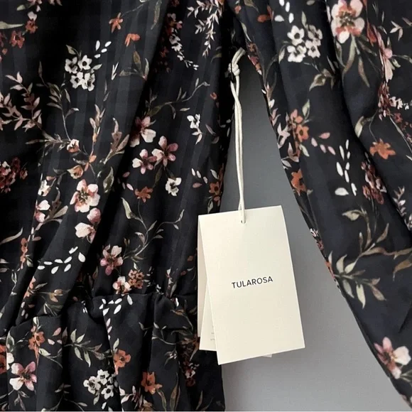 Tularosa Dee Dee Shift Long Sleeve Mini Dress Burlingame Floral Blue Print Small - Picture 8 of 12